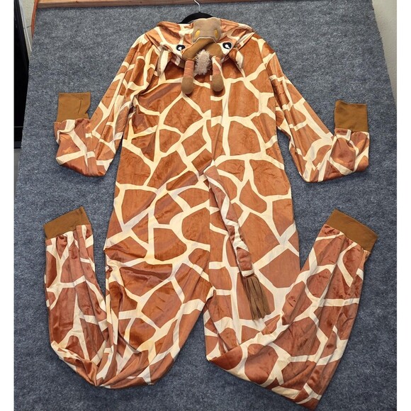Spirit Giraffe Costume One Piece Adult XL Hood Tail Pockets Halloween One-piece - Picture 4 of 11